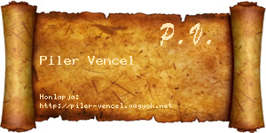 Piler Vencel névjegykártya